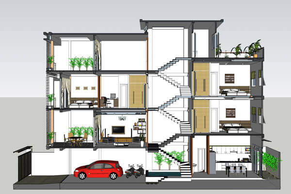 Thiết kế nhà phố 3 tầng là giải pháp tối ưu để tận dụng diện tích nhà đất hiệu quả. Bạn sẽ có một không gian sống rộng rãi và tiện nghi đầy đủ cho mọi nhu cầu của cuộc sống.